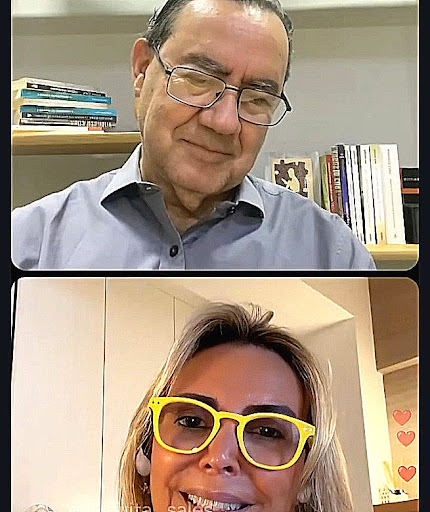 Ana Badra Cotait e Augusto Cury durante live neste sexta, 01/05/2026. 